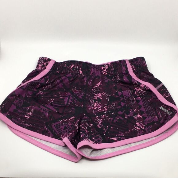 Reebok Speedwalk Running Shorts Purple lavender graphic print women’s size Small - Picture 2 of 11